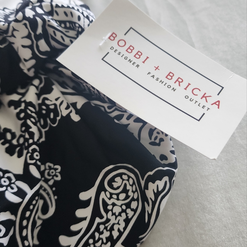 Nwt Ralph Lauren Black and White Paisley Women's Swimsuit 10 Other - Picture 5 of 6